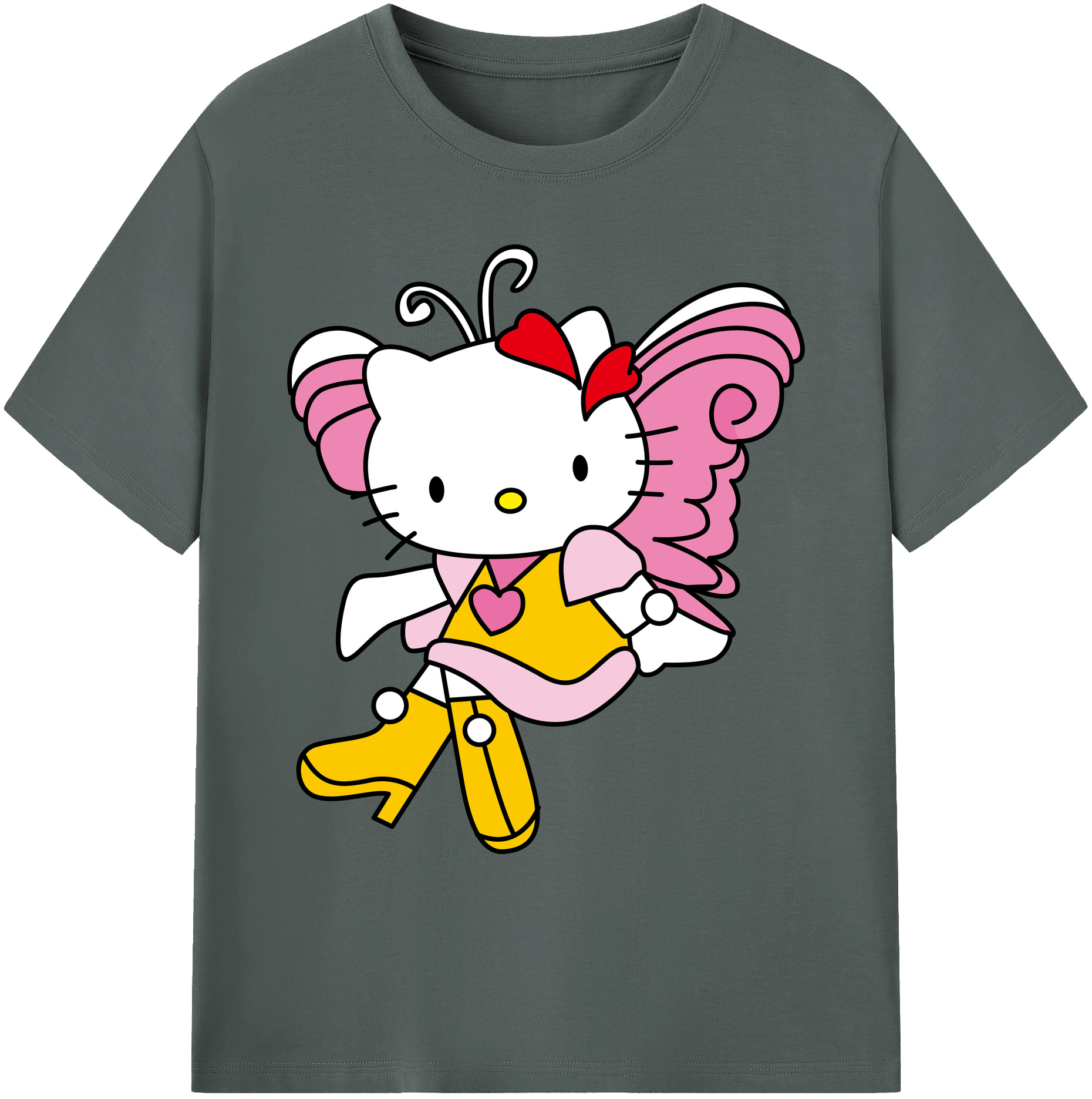 （画像用） Hello Kitty ハローキティ 綿100％ メンズ半袖Tシャツ｜肌触りやわらか＆通気性